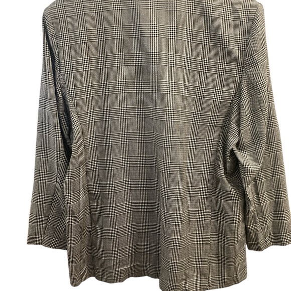 VTG Panther Grey and Black Plaid Blazer with Silver Threads-size 14 - Picture 2 of 6